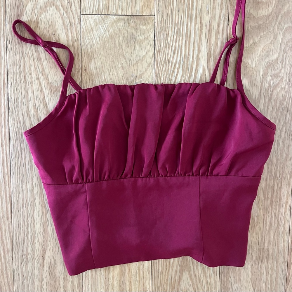Dynamite red cropped bustier style tank